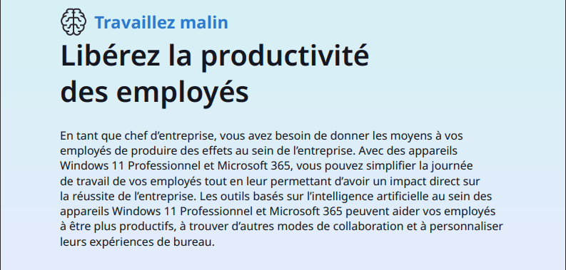 Travaillez au rythme du travail moderne avec Windows 11