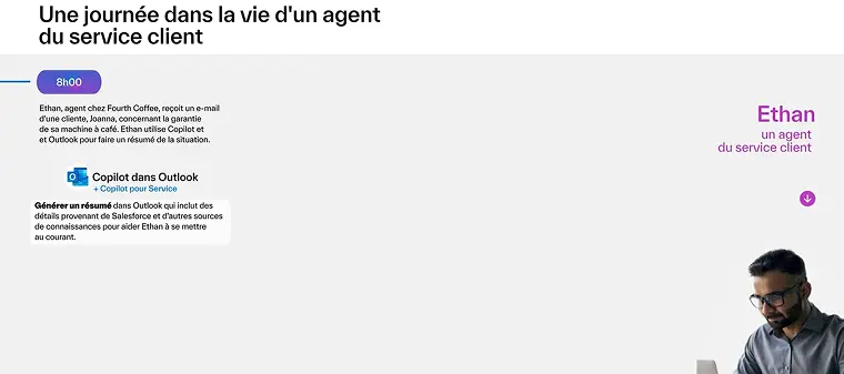 Journée type d'un commercial avec Copilot for Sales