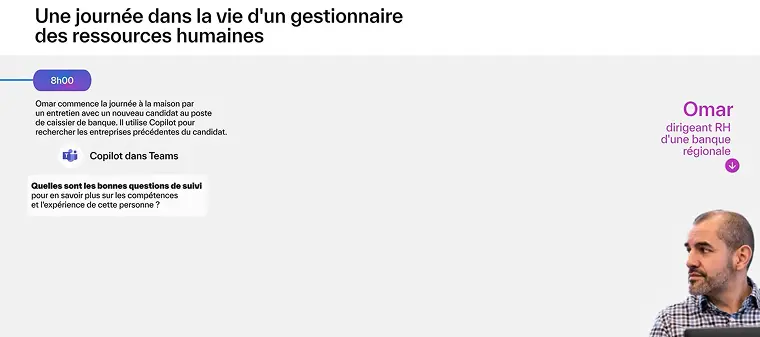 Journée type d'un responsable des ressources humaines avec Copilot for RH